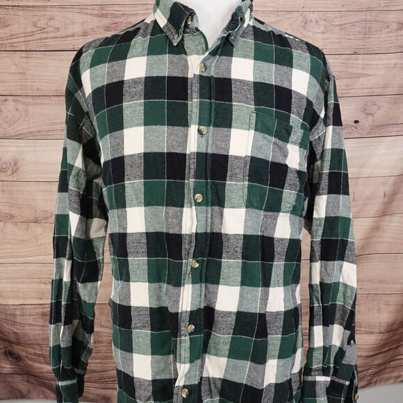 HOBBS CREEK GREEN CHECK LUMBERJACK FLANNEL BUTTON DOWN SHIRT MENS 2XL XXL - Picture 3 of 7